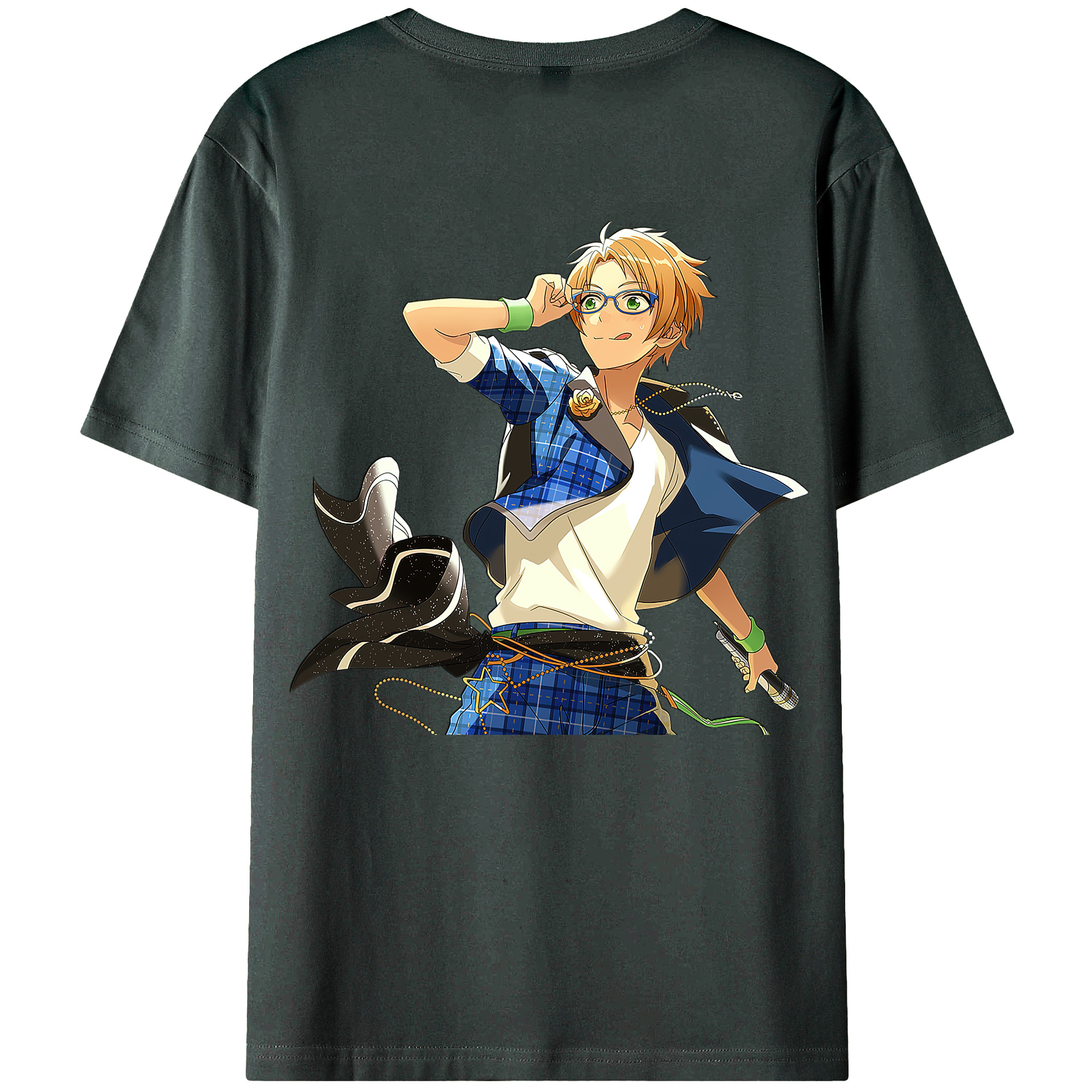 （画像用） あんさんぶるスターズ! Ensemble Stars 綿100％ メンズ半袖Tシャツ（バックプリント） 通気性
